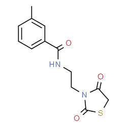 ChemSpider 2D Image | N-[2-(2,4-Dioxo-1,3-thiazolidin-3-yl)ethyl]-3-methylbenzamide | C13H14N2O3S