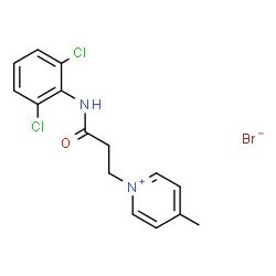 ChemSpider 2D Image | 1-{3-[(2,6-Dichlorophenyl)amino]-3-oxopropyl}-4-methylpyridinium bromide | C15H15BrCl2N2O