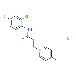 ChemSpider 2D Image | 1-{3-[(2,4-Dichlorophenyl)amino]-3-oxopropyl}-4-methylpyridinium bromide | C15H15BrCl2N2O