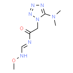 ChemSpider 2D Image | 2-[5-(Dimethylamino)-1H-tetrazol-1-yl]-N-[(E)-(methoxyamino)methylene]acetamide | C7H13N7O2