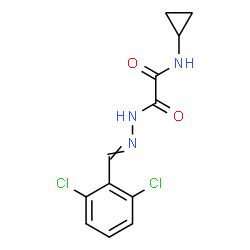 ChemSpider 2D Image | N-Cyclopropyl-2-[2-(2,6-dichlorobenzylidene)hydrazino]-2-oxoacetamide | C12H11Cl2N3O2