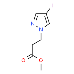 ChemSpider 2D Image | Methyl 3-(4-iodo-1H-pyrazol-1-yl)propanoate | C7H9IN2O2