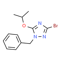 ChemSpider 2D Image | 1-benzyl-3-bromo-5-(propan-2-yloxy)-1H-1,2,4-triazole | C12H14BrN3O