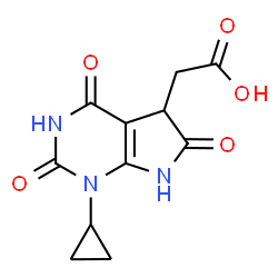 ChemSpider 2D Image | 2-(1-Cyclopropyl-2,4,6-trioxo-2,3,4,5,6,7-hexahydro-1H-pyrrolo[2,3-d]pyrimidin-5-yl)acetic acid | C11H11N3O5