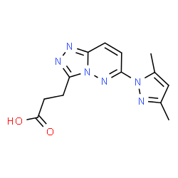 ChemSpider 2D Image | 3-[6-(3,5-dimethylpyrazol-1-yl)-[1,2,4]triazolo[4,3-b]pyridazin-3-yl]propanoic acid | C13H14N6O2