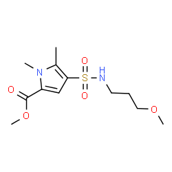 ChemSpider 2D Image | Methyl 4-[(3-methoxypropyl)sulfamoyl]-1,5-dimethyl-1H-pyrrole-2-carboxylate | C12H20N2O5S