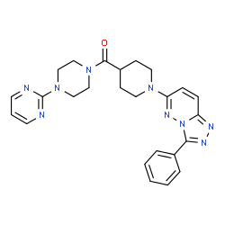 ChemSpider 2D Image | [1-(3-Phenyl[1,2,4]triazolo[4,3-b]pyridazin-6-yl)-4-piperidinyl][4-(2-pyrimidinyl)-1-piperazinyl]methanone | C25H27N9O