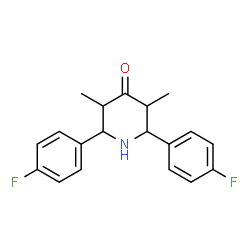 ChemSpider 2D Image | 2,6-Bis(4-fluorophenyl)-3,5-dimethyl-4-piperidinone | C19H19F2NO
