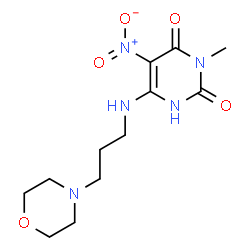 ChemSpider 2D Image | 3-Methyl-6-{[3-(4-morpholinyl)propyl]amino}-5-nitro-2,4(1H,3H)-pyrimidinedione | C12H19N5O5