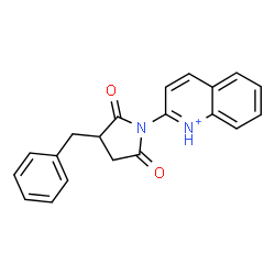 ChemSpider 2D Image | 2-(3-Benzyl-2,5-dioxo-1-pyrrolidinyl)quinolinium | C20H17N2O2