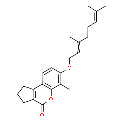 ChemSpider 2D Image | 7-[(3,7-Dimethyl-2,6-octadien-1-yl)oxy]-6-methyl-2,3-dihydrocyclopenta[c]chromen-4(1H)-one | C23H28O3