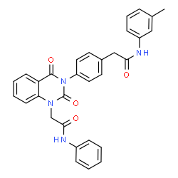 ChemSpider 2D Image | 2-{4-[1-(2-Anilino-2-oxoethyl)-2,4-dioxo-1,4-dihydro-3(2H)-quinazolinyl]phenyl}-N-(3-methylphenyl)acetamide | C31H26N4O4