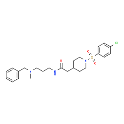 ChemSpider 2D Image | N-{3-[Benzyl(methyl)amino]propyl}-2-{1-[(4-chlorophenyl)sulfonyl]-4-piperidinyl}acetamide | C24H32ClN3O3S
