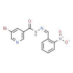ChemSpider 2D Image | 5-Bromo-N'-[(Z)-(2-nitrophenyl)methylene]nicotinohydrazide | C13H9BrN4O3