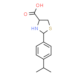 ChemSpider 2D Image | 2-(4-Isopropylphenyl)-1,3-thiazolidine-4-carboxylic acid | C13H17NO2S
