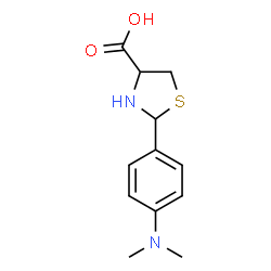 ChemSpider 2D Image | 2-[4-(Dimethylamino)phenyl]-4-thiazolidinecarboxylic acid | C12H16N2O2S