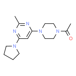 ChemSpider 2D Image | 1-{4-[2-Methyl-6-(1-pyrrolidinyl)-4-pyrimidinyl]-1-piperazinyl}ethanone | C15H23N5O