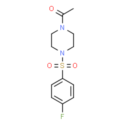 ChemSpider 2D Image | 1-[4-[(4-Fluorophenyl)sulfonyl]-1-piperazinyl]ethanone | C12H15FN2O3S