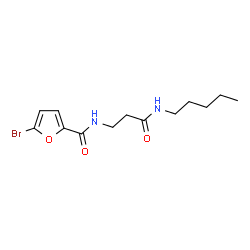 ChemSpider 2D Image | 5-Bromo-N-[3-oxo-3-(pentylamino)propyl]-2-furamide | C13H19BrN2O3