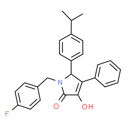 ChemSpider 2D Image | 1-(4-Fluorobenzyl)-3-hydroxy-5-(4-isopropylphenyl)-4-phenyl-1,5-dihydro-2H-pyrrol-2-one | C26H24FNO2