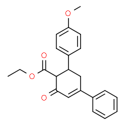 ChemSpider 2D Image | Ethyl 6-(4-methoxyphenyl)-2-oxo-4-phenyl-3-cyclohexene-1-carboxylate | C22H22O4