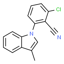 ChemSpider 2D Image | 2-Chloro-6-(3-methyl-1H-indol-1-yl)benzonitrile | C16H11ClN2