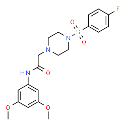 ChemSpider 2D Image | N-(3,5-Dimethoxyphenyl)-2-{4-[(4-fluorophenyl)sulfonyl]-1-piperazinyl}acetamide | C20H24FN3O5S