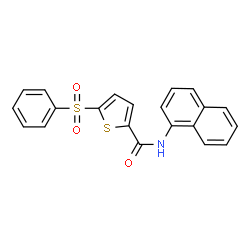 ChemSpider 2D Image | N-(1-Naphthyl)-5-(phenylsulfonyl)-2-thiophenecarboxamide | C21H15NO3S2