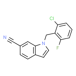 ChemSpider 2D Image | 1-(2-Chloro-6-fluorobenzyl)-1H-indole-6-carbonitrile | C16H10ClFN2