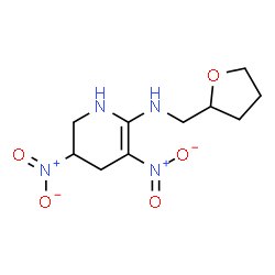 ChemSpider 2D Image | 3,5-Dinitro-N-(tetrahydro-2-furanylmethyl)-1,4,5,6-tetrahydro-2-pyridinamine | C10H16N4O5