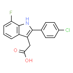 ChemSpider 2D Image | [2-(4-Chlorophenyl)-7-fluoro-1H-indol-3-yl]acetic acid | C16H11ClFNO2