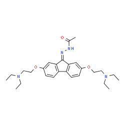 ChemSpider 2D Image | 9-Acetylhydrazono-2,7-bis-[2-(diethylamino)-ethoxy]-fluorene | C27H38N4O3