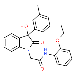 ChemSpider 2D Image | N-(2-Ethoxyphenyl)-2-[3-hydroxy-3-(3-methylphenyl)-2-oxo-2,3-dihydro-1H-indol-1-yl]acetamide | C25H24N2O4