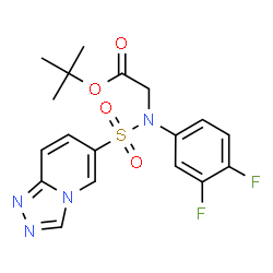 ChemSpider 2D Image | 2-Methyl-2-propanyl N-(3,4-difluorophenyl)-N-([1,2,4]triazolo[4,3-a]pyridin-6-ylsulfonyl)glycinate | C18H18F2N4O4S