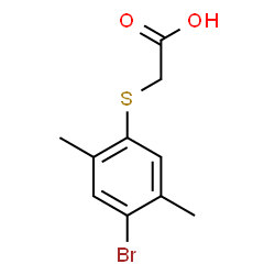 ChemSpider 2D Image | (4-Bromo-2,5-dimethyl-phenylsulfanyl)-acetic acid | C10H11BrO2S