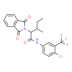 ChemSpider 2D Image | N-[4-Chloro-3-(trifluoromethyl)phenyl]-2-(1,3-dioxo-1,3-dihydro-2H-isoindol-2-yl)-3-methylpentanamide | C21H18ClF3N2O3
