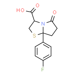 ChemSpider 2D Image | 7a-(4-Fluorophenyl)-5-oxohexahydropyrrolo[2,1-b][1,3]thiazole-3-carboxylic acid | C13H12FNO3S