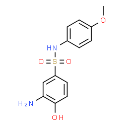 ChemSpider 2D Image | 3-Amino-4-hydroxy-N-(4-methoxyphenyl)benzenesulfonamide | C13H14N2O4S