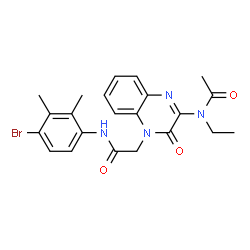 ChemSpider 2D Image | N-(4-{[(4-bromo-2,3-dimethylphenyl)carbamoyl]methyl}-3-oxoquinoxalin-2-yl)-N-ethylacetamide | C22H23BrN4O3