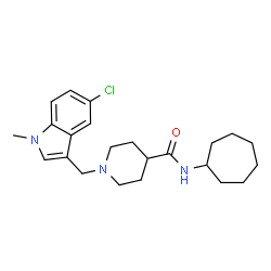 ChemSpider 2D Image | 1-[(5-Chloro-1-methyl-1H-indol-3-yl)methyl]-N-cycloheptyl-4-piperidinecarboxamide | C23H32ClN3O
