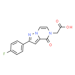 ChemSpider 2D Image | [2-(4-Fluorophenyl)-4-oxopyrazolo[1,5-a]pyrazin-5(4H)-yl]acetic acid | C14H10FN3O3