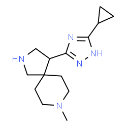 ChemSpider 2D Image | 4-(3-Cyclopropyl-1H-1,2,4-triazol-5-yl)-8-methyl-2,8-diazaspiro[4.5]decane | C14H23N5