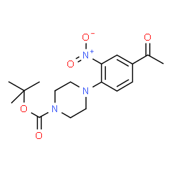 ChemSpider 2D Image | 2-Methyl-2-propanyl 4-(4-acetyl-2-nitrophenyl)-1-piperazinecarboxylate | C17H23N3O5