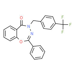 ChemSpider 2D Image | 2-Phenyl-4-[4-(trifluoromethyl)benzyl]-1,3,4-benzoxadiazepin-5(4H)-one | C22H15F3N2O2