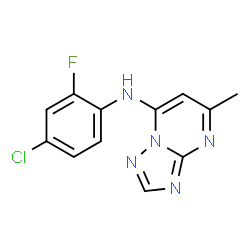 ChemSpider 2D Image | N-(4-Chloro-2-fluorophenyl)-5-methyl[1,2,4]triazolo[1,5-a]pyrimidin-7-amine | C12H9ClFN5