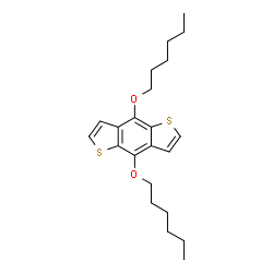ChemSpider 2D Image | 4,8-Bis(hexyloxy)benzo[1,2-b:4,5-b']dithiophene | C22H30O2S2