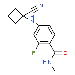 ChemSpider 2D Image | 4-((1-Cyanocyclobutyl)amino)-2-fluoro-N-methylbenzamide | C13H14FN3O
