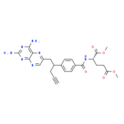 ChemSpider 2D Image | Dimethyl N-{4-[1-(2,4-diamino-6-pteridinyl)-4-pentyn-2-yl]benzoyl}-L-glutamate | C25H27N7O5