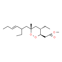 ChemSpider 2D Image | Methyl {(3R,4S,6R)-4-ethyl-6-[(3E)-2-ethyl-3-hexen-1-yl]-6-methyl-1,2-dioxan-3-yl}acetate | C18H32O4