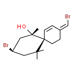 ChemSpider 2D Image | (1S,3R,6S,9Z)-3-Bromo-9-(bromomethylene)-1,5,5-trimethylspiro[5.5]undec-7-en-1-ol | C15H22Br2O